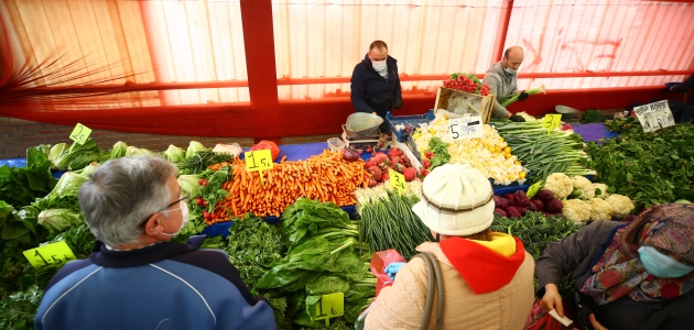 Konya’da pazar yerlerinde koronavirüs hassasiyeti