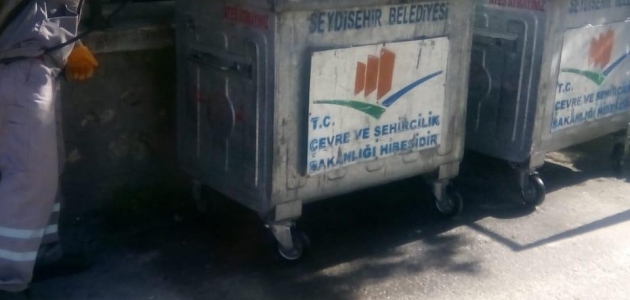 Seydişehir’de çöp konteynerleri ve tanklar dezenfekte ediliyor