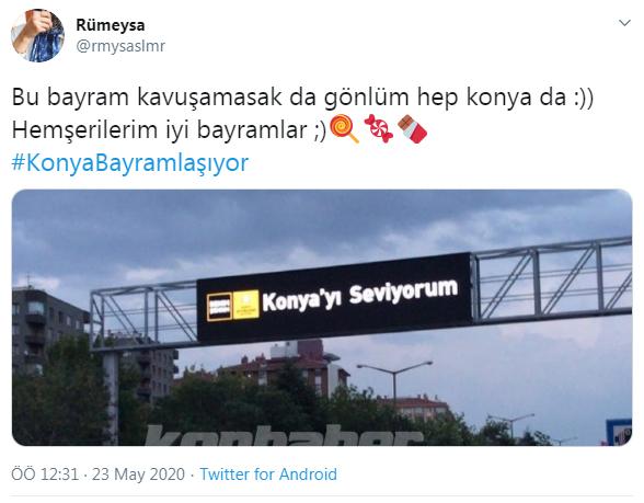 Konya ile ilgili atılmış en güzel tweetler