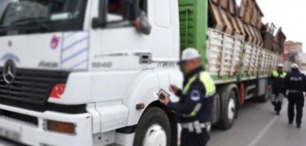Konya’da kamyon sürücülerine ceza