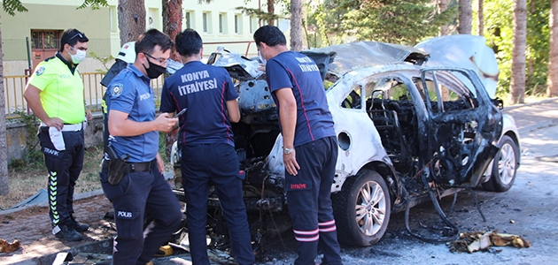 Konya’da otomobildeki patlamada sürücü yaralandı