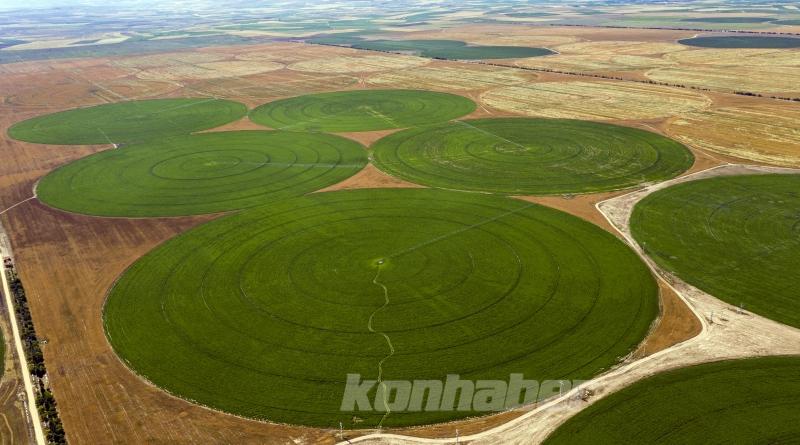 Konya’nın devasa dairesel tarlaları gökyüzünden görüntülendi