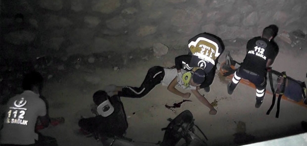 Konya’da motosiklet boş su kanalına düştü: 3 yaralı