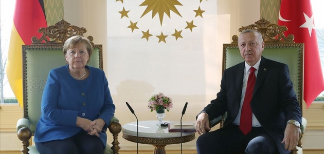 Cumhurbaşkanı Erdoğan ile Almanya Başbakanı Merkel görüştü