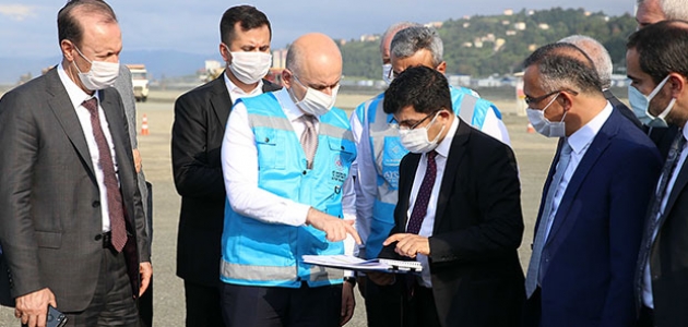 Bakan Karaismailoğlu, Rize-Artvin Havalimanı inşaatında incelemelerde bulundu