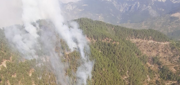 Mersin’de orman yangını nedeniyle 50 ev tahliye edildi