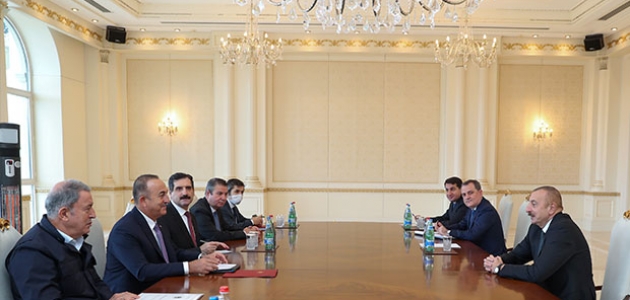 Aliyev, Çavuşoğlu ve Akar’ı kabul etti