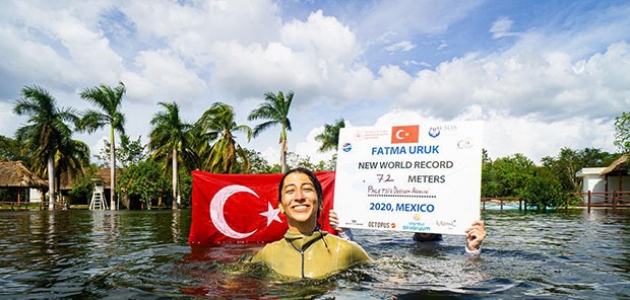 Serbest dalışçı Fatma Uruk’tan 3 günde 3 dünya rekoru