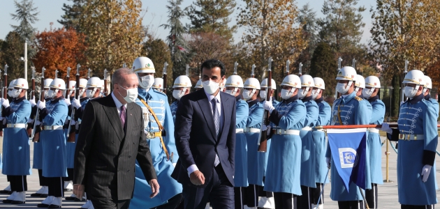 Cumhurbaşkanı Erdoğan, Türkiye’ye gelen Katar Emiri Al Sani’y karşıladı