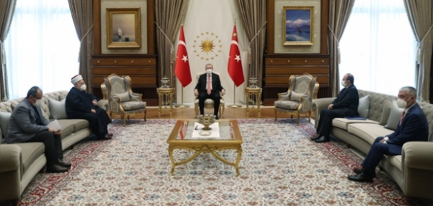 Cumhurbaşkanı Erdoğan Mescid-i Aksa imamını kabul etti