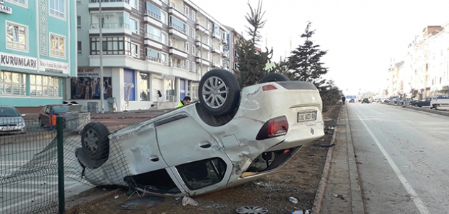 Konya’da otomobil takla attı, sürücü yaralandı