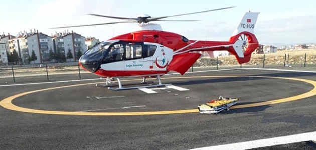 112 ambulans helikopteri yaralı genç için havalandı