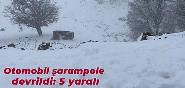 Konya’da otomobil şarampole devrildi: 5 yaralı