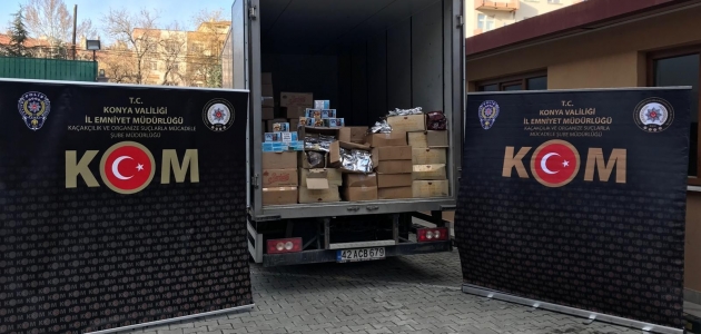 Konya’da 2 ton 713 kilo kaçak nargile tütünü ele geçirildi 