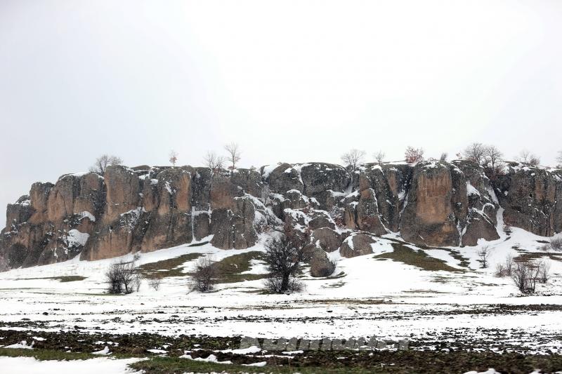 Kilistra Antik Kenti beyaz örtüyle kaplandı