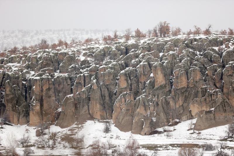 Kilistra Antik Kenti beyaz örtüyle kaplandı