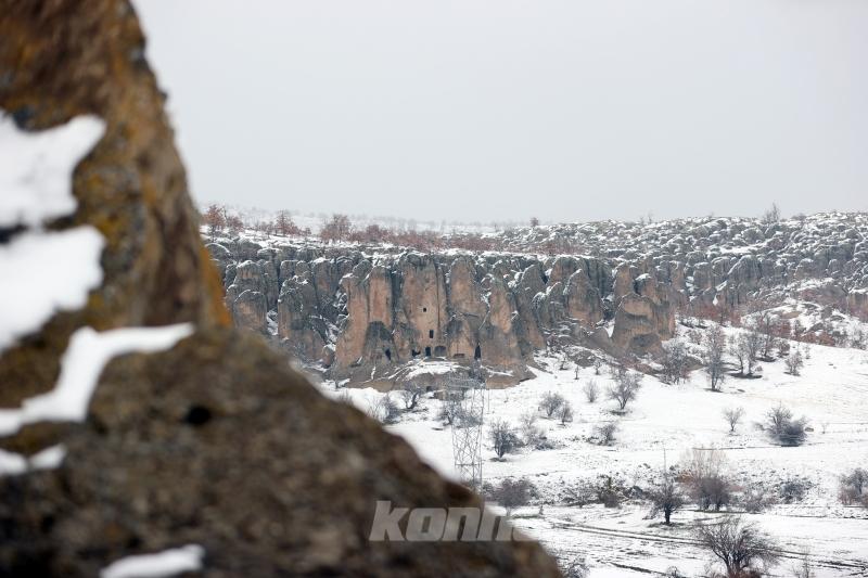 Kilistra Antik Kenti beyaz örtüyle kaplandı
