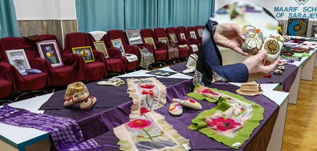 Bosna Hersek'te Konya Büyükşehir Belediyesi Meslek Edindirme Kurslarına katılanlar sergi açtı