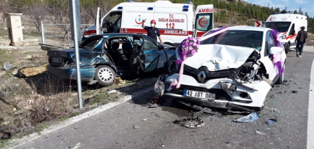 Konya’da düğün yolunda feci kaza: 7 yaralı