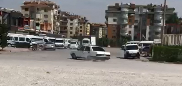 Konya’da drift yapan sürücü kamerada!  