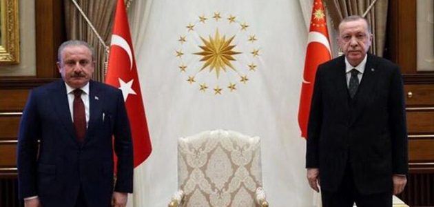  Cumhurbaşkanı Erdoğan, TBMM Başkanı Şentop'u kabul etti