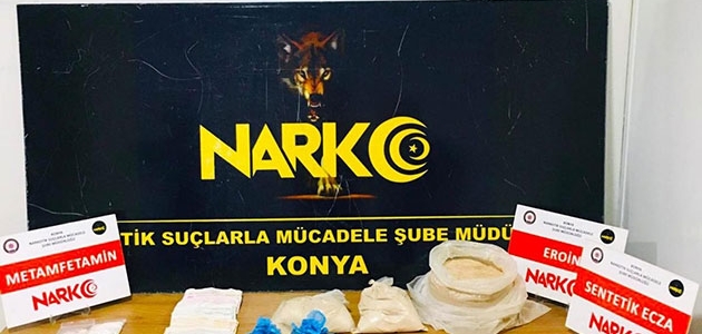 Konya’da 4 kilo 115 gram eroin ve metamfetamin ele geçirildi