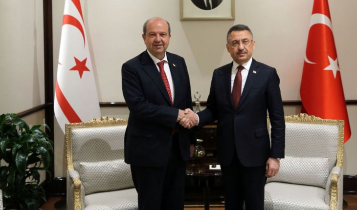 Ersin Tatar, Cumhurbaşkanı Yardımcısı Oktay'ı kabul etti
