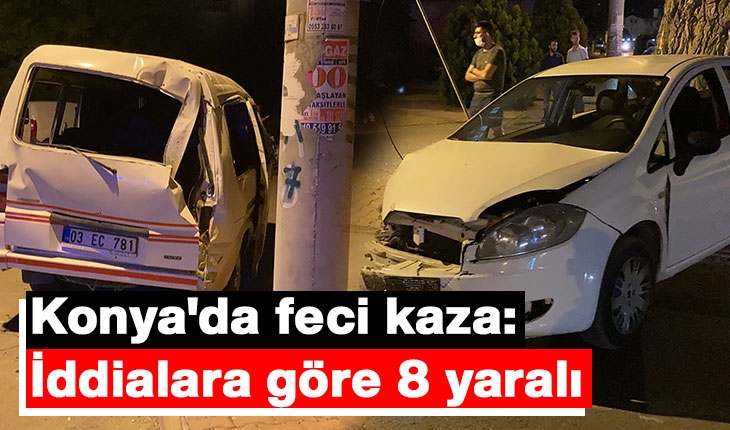 Konya'da minibüs ile otomobil çarpıştı: 7 yaralı