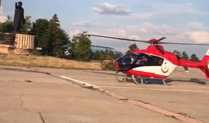 Ambulans helikopter felç geçiren hasta için havalandı