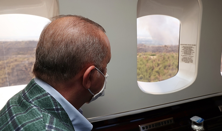 Cumhurbaşkanı Erdoğan orman yangınlarının yaşandığı bölgeleri inceledi