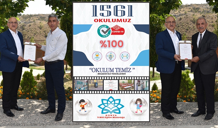 Konya’daki tüm resmi okullar “okulum temiz” belgesi almaya hak kazandı