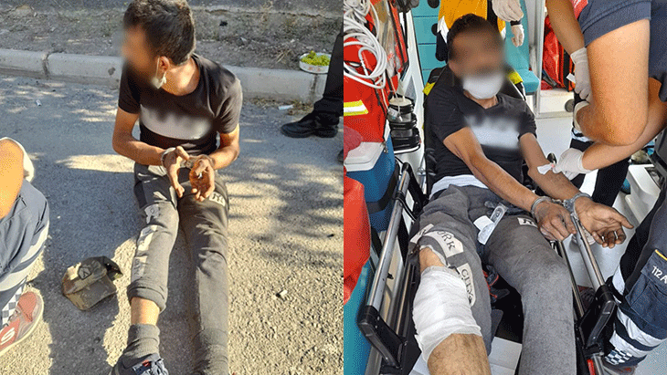 Konya’da polise bıçak çeken kişi bacağından vurularak etkisiz hale getirildi