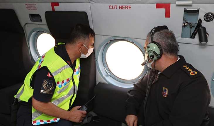 Konya'da jandarma helikopter destekli trafik denetimi yaptı