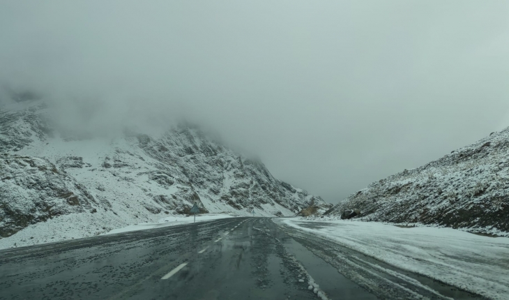 Van'da kar ve sis nedeniyle araçlar yolda mahsur kaldı