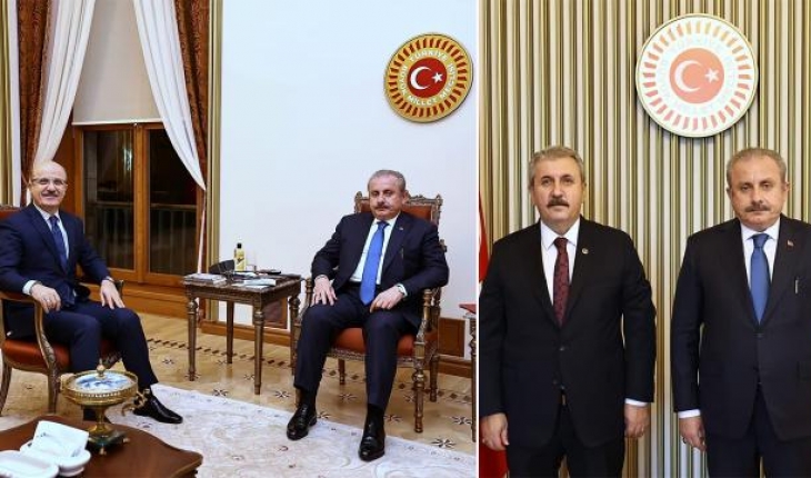TBMM Başkanı Şentop, YÖK Başkanı ile BBP Genel Başkanını kabul etti