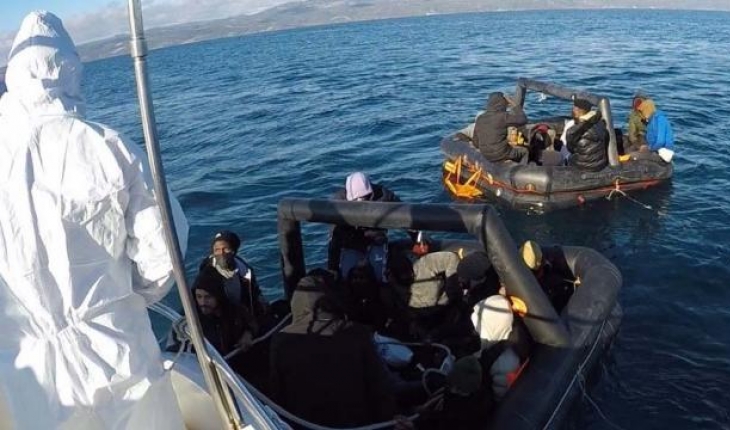 Türk kara sularına itilen 52 düzensiz göçmen kurtarıldı