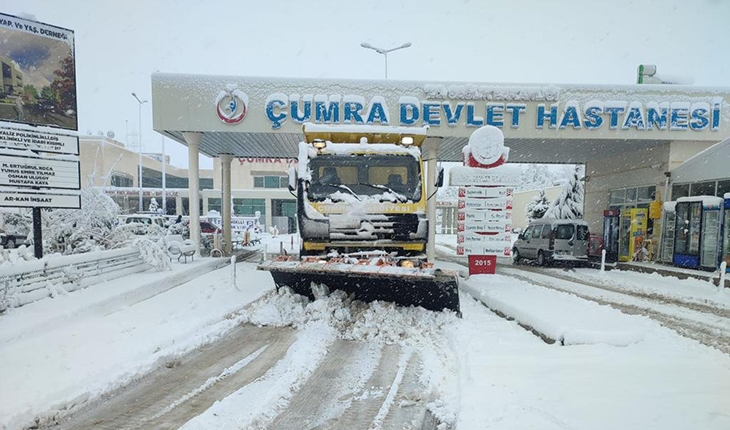 Çumra Belediyesi’nden Yoğun Kar Mesaisi