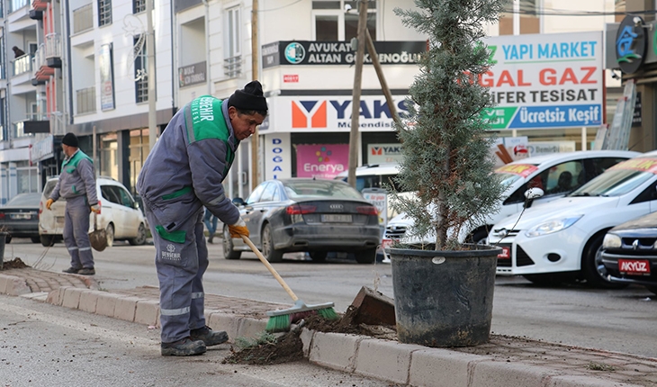 Beyşehir’de belediye ekiplerinin ağaçlandırma çalışmaları sürüyor