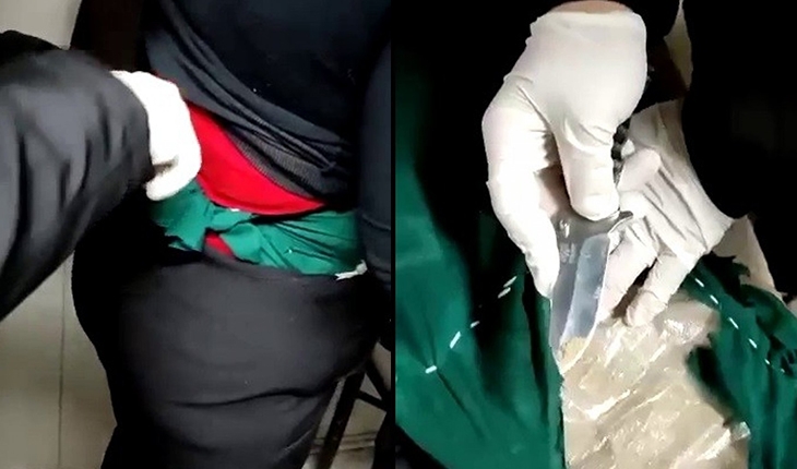 Yolcu otobüsünde beline eroin gizleyen kadın tutuklandı