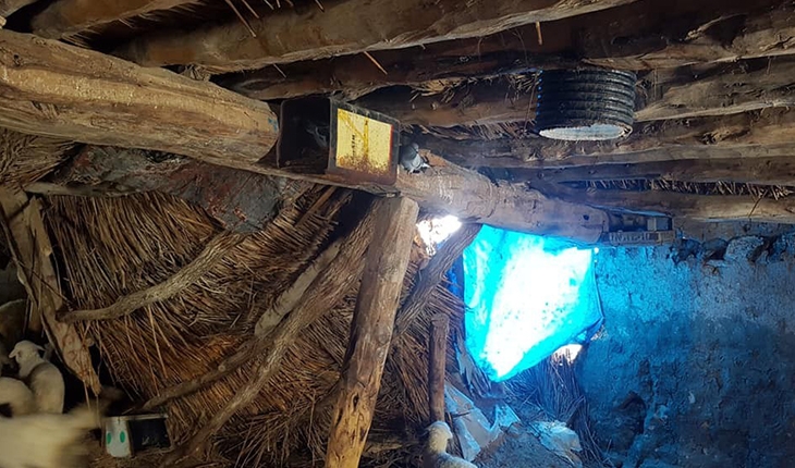 Karaman’da karın ağırlığına dayanamayan ağılının çatısı çöktü