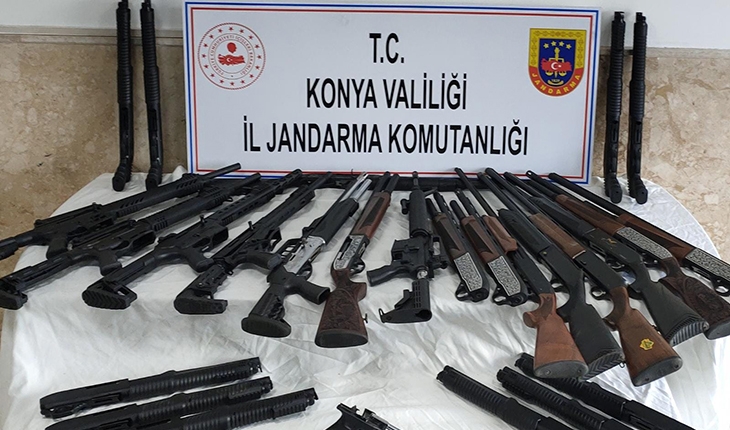 Konya’da 26 adet kaçak tüfek ve 3 tabanca ele geçirildi