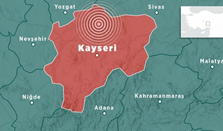 Kayseri’de 3,9 büyüklüğünde deprem