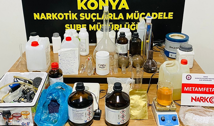 Konya’da uyuşturucu operasyonu! Kadın kimyager gözaltına alındı