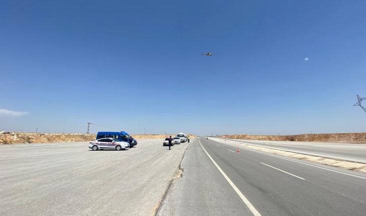 Konya'da bayram öncesi helikopterli trafik denetimi