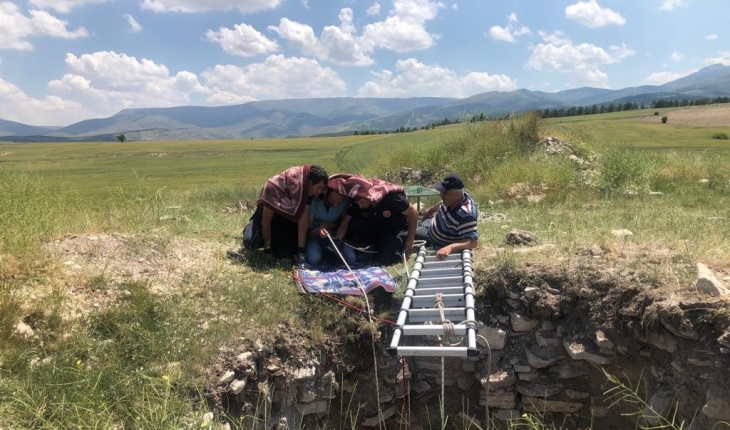 Definecilerin kazdığı kuyuya düşen kuzu 2 günün sonunda kurtarıldı