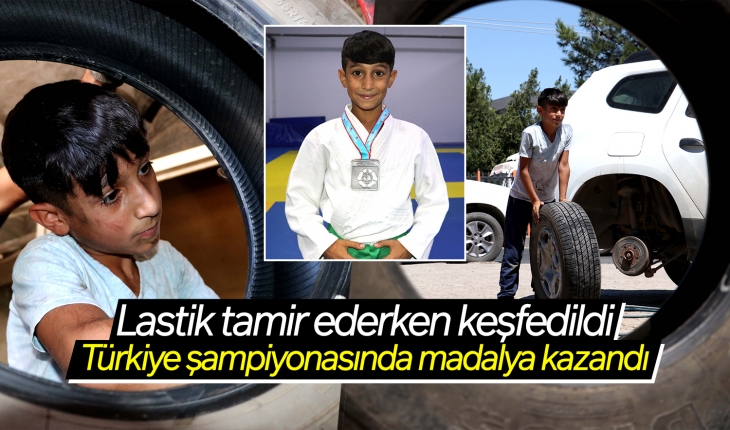 Lastik tamir ederken keşfedilen çocuk, Türkiye şampiyonasından madalyayla döndü