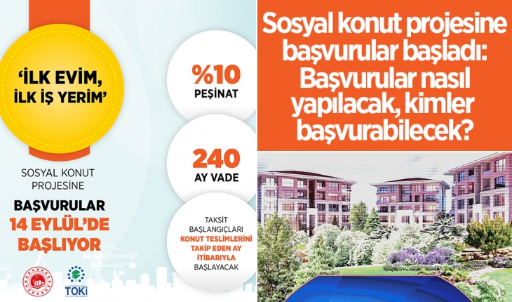 Sosyal konut projesine başvurular başladı: Başvurular nasıl yapılacak, kimler başvurabilecek?