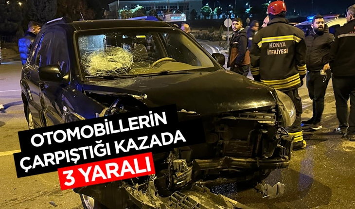 Konya’da cip ile otomobilin çarpıştığı kazada 3 kişi yaralandı
