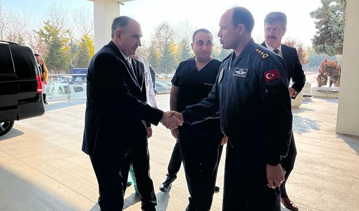 Konya Valisi Özkan’dan düşen Türk Yıldızları uçağının pilotuna ziyaret