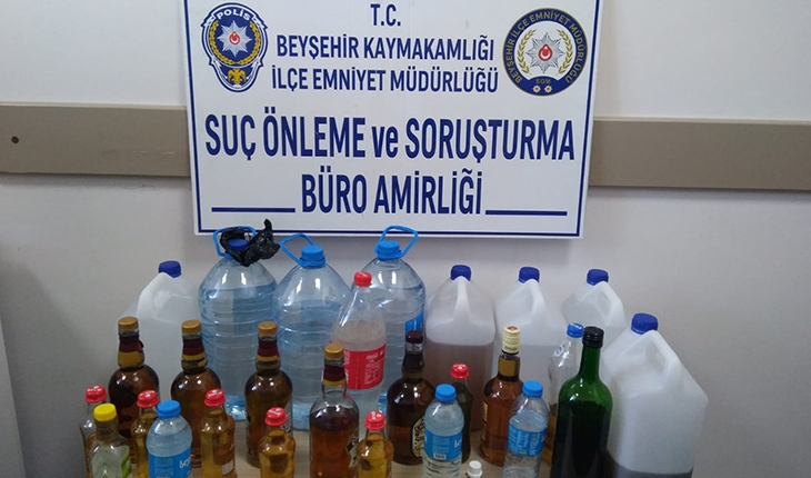 Konya’da sahte içki operasyonu: 3 gözaltı